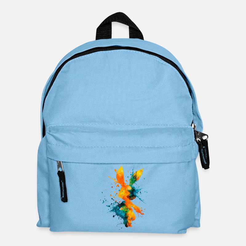 Abstract_Watercolor_Bunny_Rabbit_Splatter - Kids' Backpack - light blue