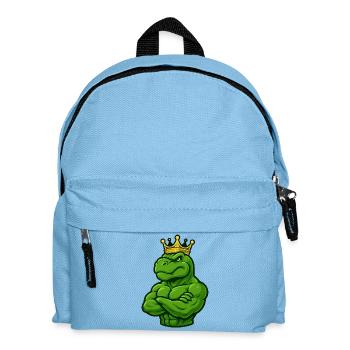Starker T-Rex Dinosaurier mit Krone Selbstbewusst  - Kinder Rucksack - Hellblau - Vorne