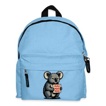 Koala with Mau Meow Meow Sign - Kids' Backpack - light blue - Front