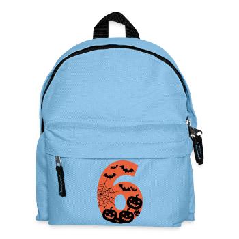 Spooky Halloween Number 6 with Pumpkins and Bats - Kids' Backpack - light blue - Front
