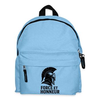 Strength & Honor – Spartanischer Stil - Kinder Rucksack - Hellblau - Vorne