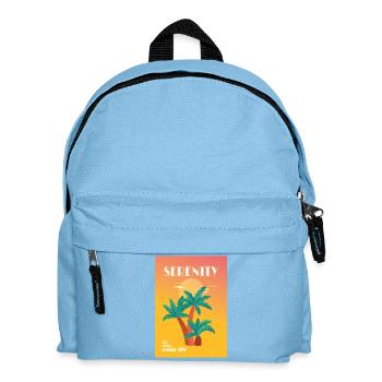 SERENITY – Chill Mode ON | Palm Trees & Sunset - Kids' Backpack - light blue - Front