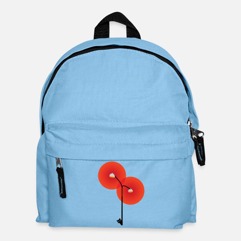 Street light with cat - Kids' Backpack - light blue