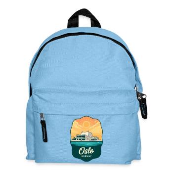 Insigne rétro du coucher de soleil de l’Opéra d’Oslo - Sac à dos Enfant - bleu clair - Devant