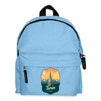 Turin Mole Antonelliana Vintage Travel Badge - Kids' Backpack - light blue - Front