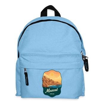 Badge de voyage vintage Sunset de Mascate Oman - Sac à dos Enfant - bleu clair - Devant