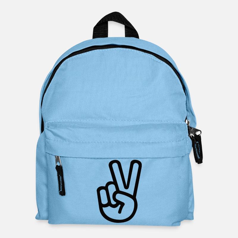 Peace Hand Sign – Victory Symbol - Kids' Backpack - light blue