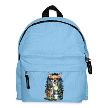 Moonlit Chihuahua in Forest Night - Kids' Backpack - light blue - Front
