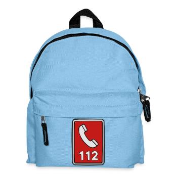 Notruf112 Symbol Retro-Style - Kinder Rucksack - Hellblau - Vorne