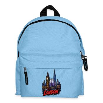 London's Neon Skyline - Kids' Backpack - light blue - Front