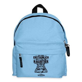 Lustiges Tiger Shirt | Schwarzer Humor & Sarkasmus - Kinder Rucksack - Hellblau - Vorne