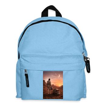 Astronaute et Crâne sur la planète rouge - Sac à dos Enfant - bleu clair - Devant