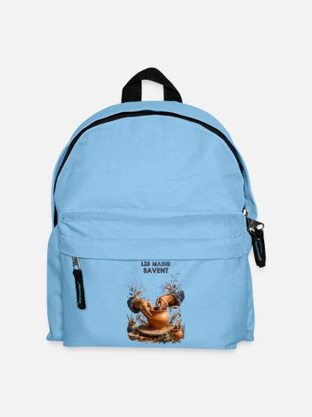 Mains du potier Argile en Fusion - Sac à dos Enfant - bleu clair