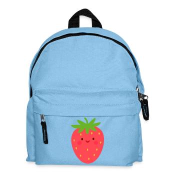 Red Kawaii Strawberry – Sweet Fruit Design - Kids' Backpack - light blue - Front