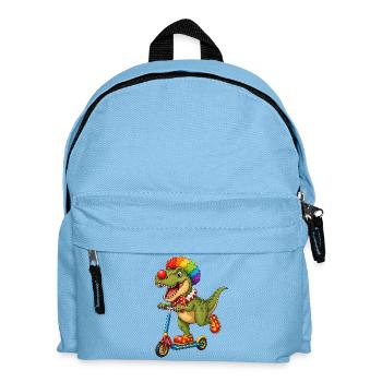 Cute Dino T-Rex Clown on Roller - Kids' Backpack - light blue - Front