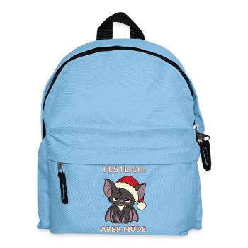 Weihnachtsfledermaus mit Espresso – Festlich aber  - Kinder Rucksack - Hellblau - Vorne