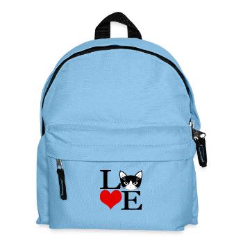 Love cat - Kinder Rucksack - Hellblau - Vorne