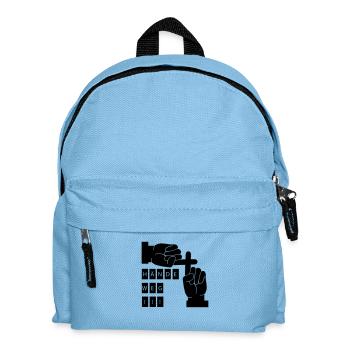 Finger weg - Kinder Rucksack - Hellblau - Vorne