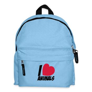 I love animals - Kids' Backpack - light blue - Front