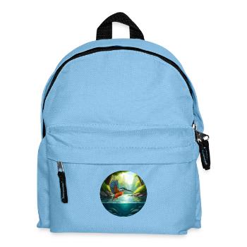 Kingfisher flies above stream - Kids' Backpack - light blue - Front