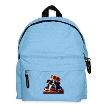 Fauler Hund mit Krone - Kinder Rucksack - Hellblau - Vorne