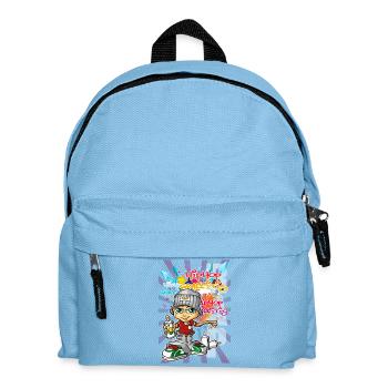 Junge Graffiti - Kinder Rucksack - Hellblau - Vorne