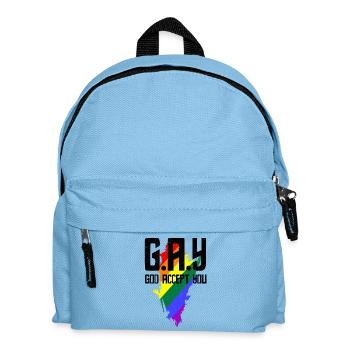 T-shirts gay Gay God vous accepte - Sac à dos Enfant - bleu clair - Devant