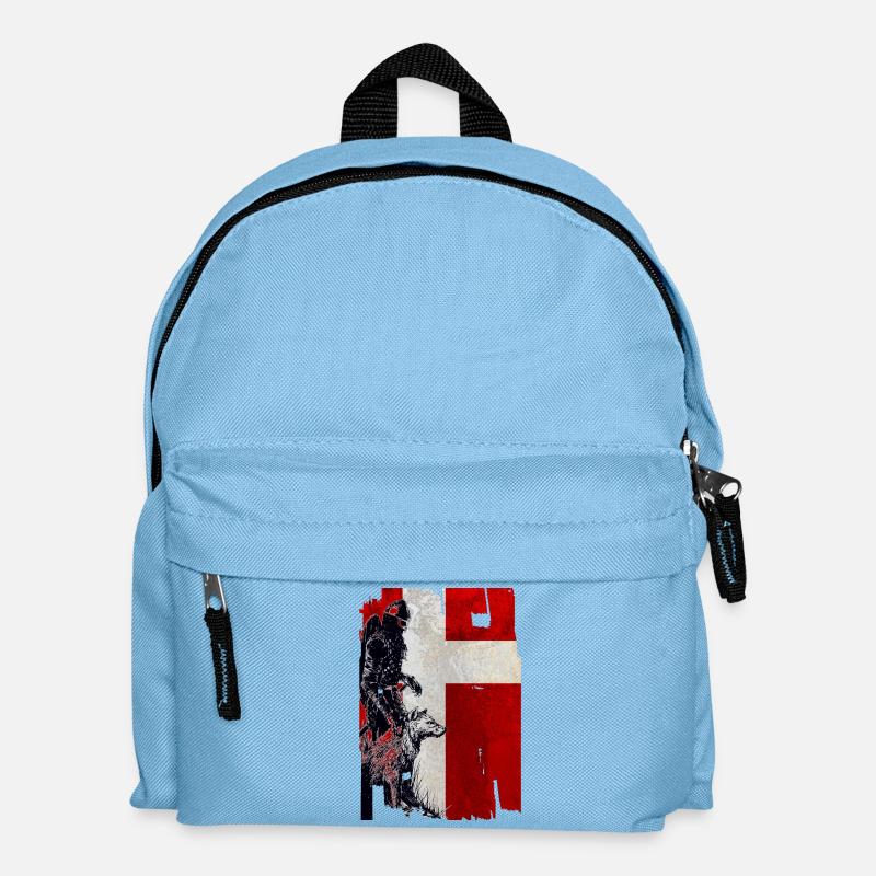Wikinger Wolf Dänemark - Kinder Rucksack - Hellblau