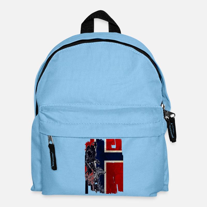 Wikinger Wolf Norwegen - Kinder Rucksack - Hellblau