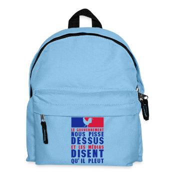 gouvernement pisse dessus media pleut - Sac à dos Enfant - bleu clair - Devant