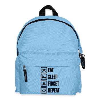 Eat Sleep Fidget Repeat - Fidget Spinner - Kinder Rucksack - Hellblau - Vorne