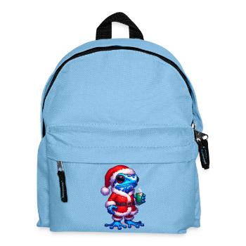 Pfeilgiftfrosch Frosch Weihnachtsmann - Kinder Rucksack - Hellblau - Vorne