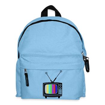 Retro TV Vintage Fernseher - Kinder Rucksack - Hellblau - Vorne