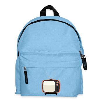 Retro TV Vintage Fernseher - Kinder Rucksack - Hellblau - Vorne