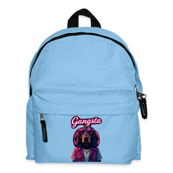 Basset Hound Gangster Dog Sunglasses Gift - Kids' Backpack - light blue - Front