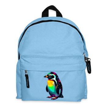 Pinguin - Kinder Rucksack - Hellblau - Vorne