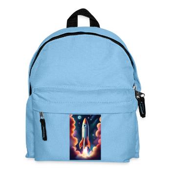 Fusée volant dans l’espace - Sac à dos Enfant - bleu clair - Devant