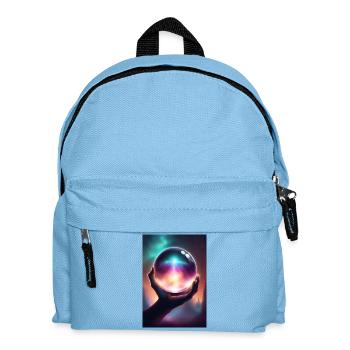 Magische Kristallkugel in der Hand - Kinder Rucksack - Hellblau - Vorne