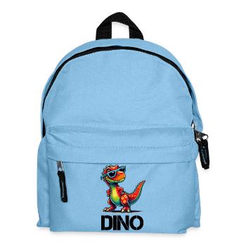 Dino mit Sonnenbrille - Kinder Rucksack - Hellblau - Vorne