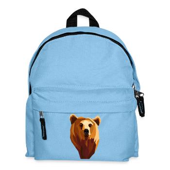 Geometrischer Bär mit niedrigem Polyanteil - Kinder Rucksack - Hellblau - Vorne