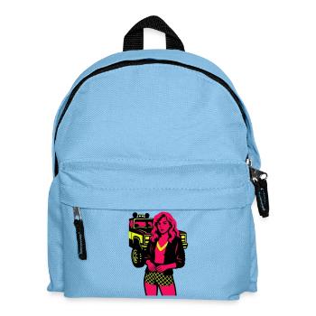 Woman with Truck - Kids' Backpack - light blue - Front