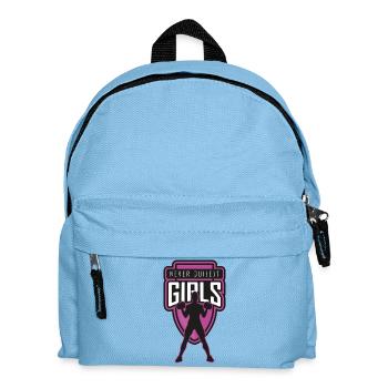 Starkes Frauenpower Motiv mit Hanteln - Kinder Rucksack - Hellblau - Vorne