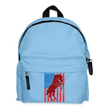 US Flagge Reiten - Kinder Rucksack - Hellblau - Vorne