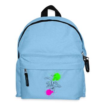 Funky Monstera - Kids' Backpack - light blue - Front