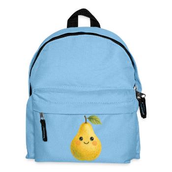 Gelbe Birne mit Gesicht Aquarell Frucht Baby Kind  - Kinder Rucksack - Hellblau - Vorne