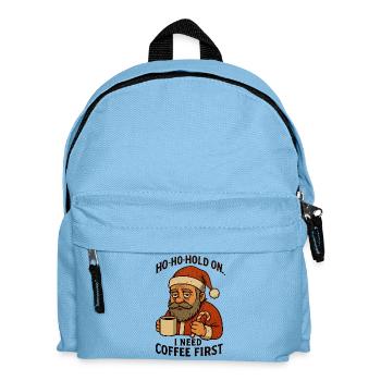 Weihnachts-Santa Kaffee zuerst - Kinder Rucksack - Hellblau - Vorne