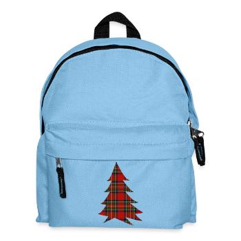 Schottischer Rot-Tartanbaum - Kinder Rucksack - Hellblau - Vorne