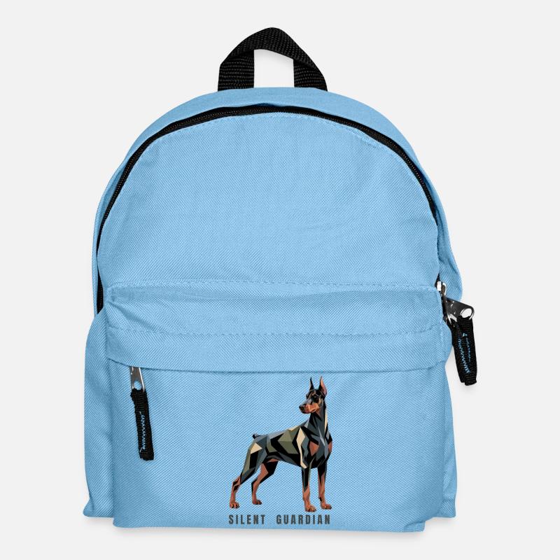 Geometrischer Dobermann – Stiller Wächter – Minimalist - Kinder Rucksack - Hellblau