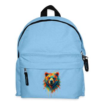 Bear in splatter dynamic painting - Kids' Backpack - light blue - Front