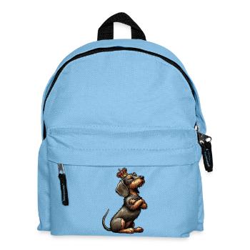 teckel teckel à poils durs propriétaire de teckel teckel - Sac à dos Enfant - bleu clair - Devant